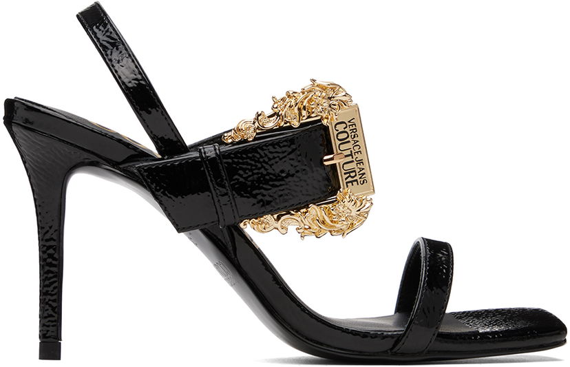 Кецове и обувки Versace Versace Jeans Couture Emily Heeled Buckle Sandal Черно | E74VA3S71EZS539