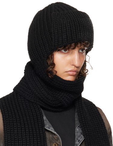 Шапка We11done We11done Chunky Knit Muffler & Beanie Set Черно | WD-KH3-24-642-U-BK, 1