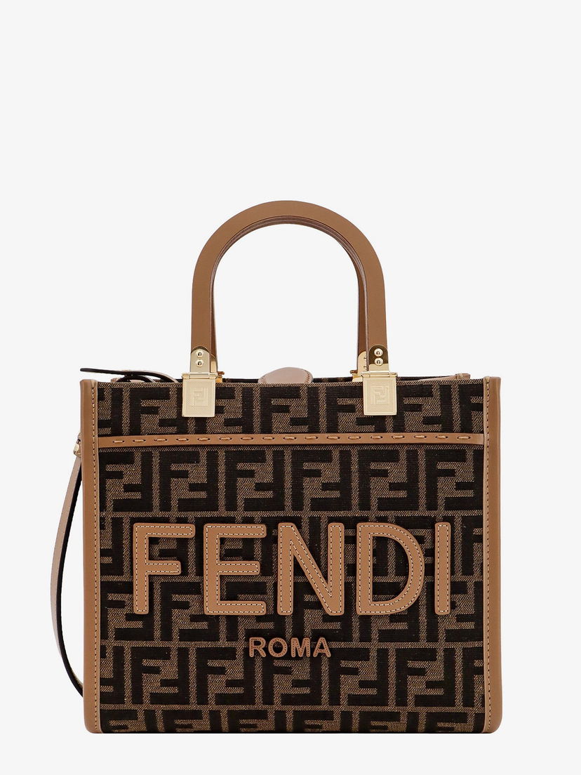 Голяма пазарска чанта FENDI Tote Bag Brown Кафяво | 8BH394ALVYF1GE3