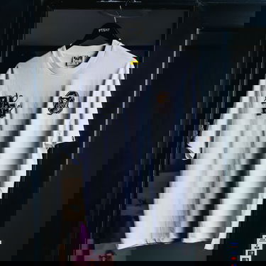 Тениска BAPE BAPE® x FOOTSHOP - Scribble Logo Tee UNISEX White Бяло | 001TEL721323MWHT, 10