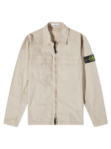 Яке Stone Island Supima Cotton Twill Stretch-TC Zip Shirt Jacket Бежово | 781510210-V0092