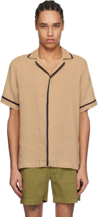 Риза Orlebar Brown Orlebar Brown Maitan Linen Resort Shirt Бежово | 280304, 0