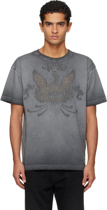 Тениска Diesel Faded Crewneck T-shirt with Eagle Print Сиво | A19373-0DLBW-93R, 0