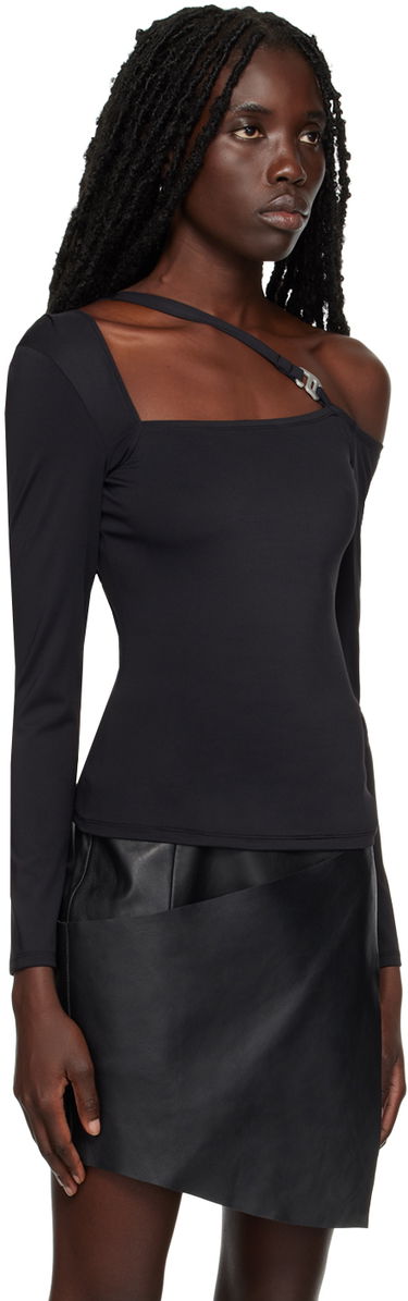 Тениска HELIOT EMIL Cutout Long Sleeve T-Shirt Черно | AW22_W_13_026_P04_BLK01, 3