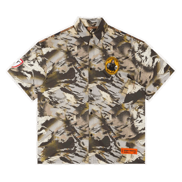 Риза HERON PRESTON Camo Popeline Bowling Shirt Зелено | HMGA027S22FAB0025900, 0