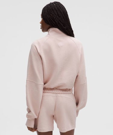 Суитчър lululemon Scuba Waffle Half-Zip Cropped Sweatshirt Розово | prod20005887, 2