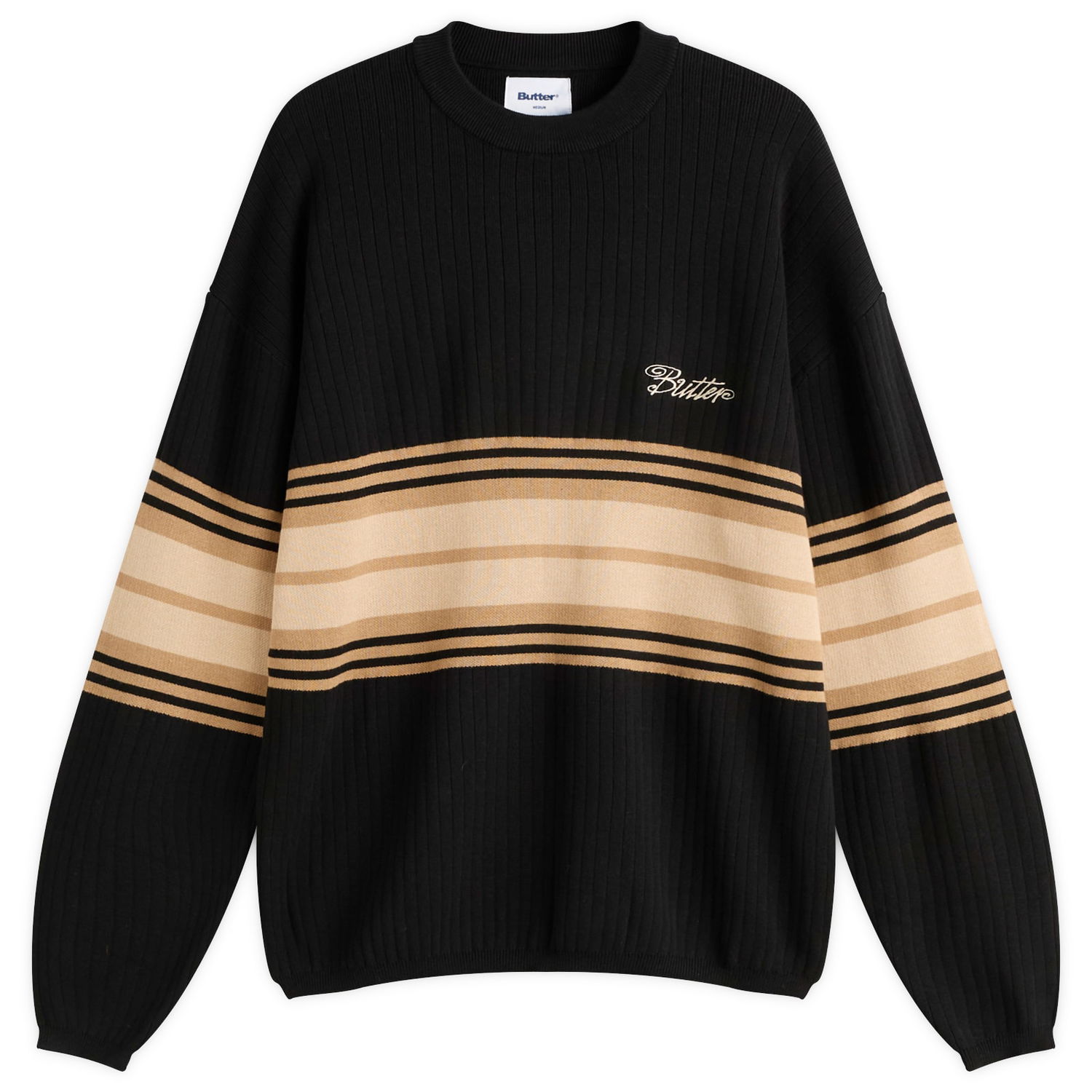 Пуловер Butter Goods Crest Knit Jumper, Size Large Черно | BG253301-BLK, 0