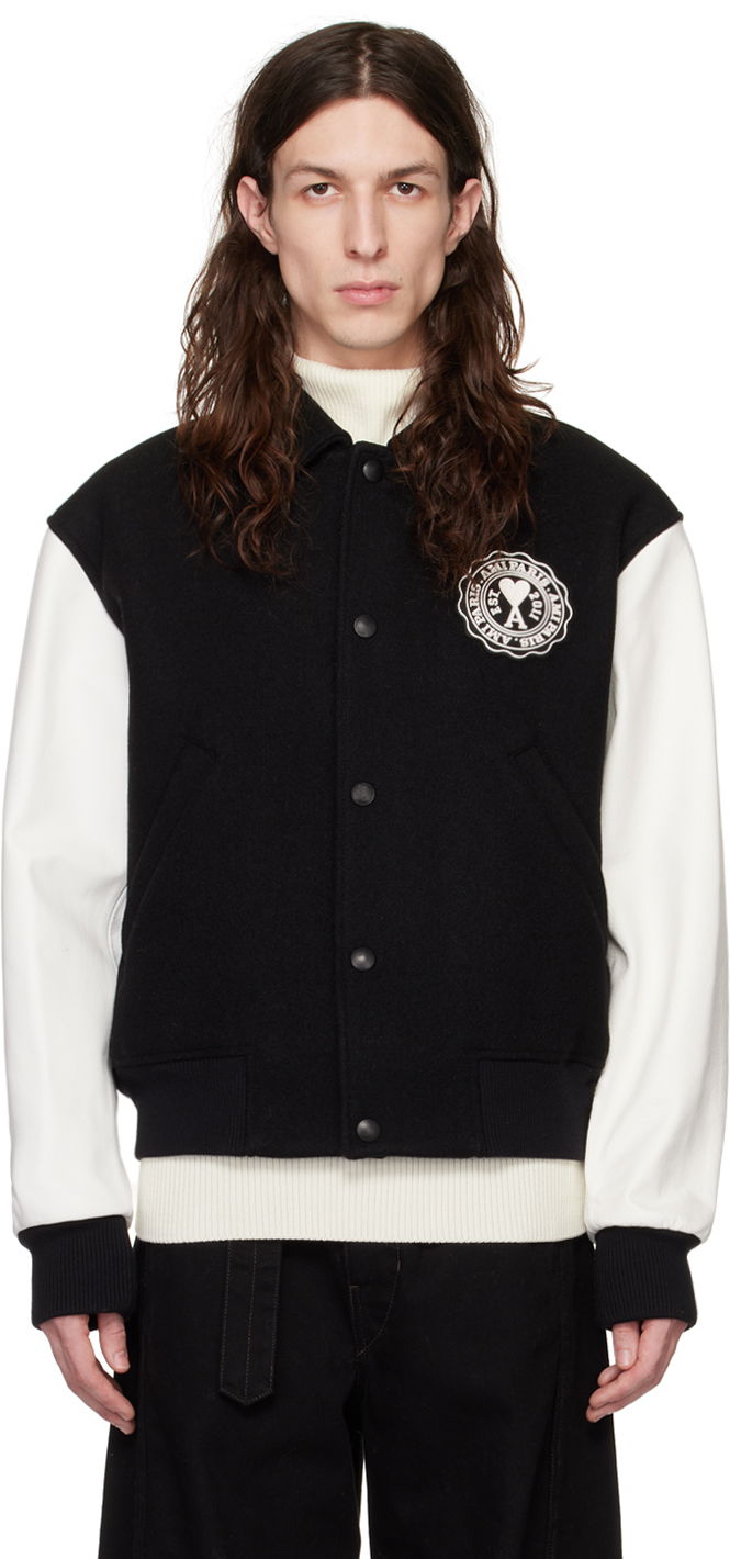 Яке бомбър AMI Patch Bomber Jacket Черно | HJK214.259, 0