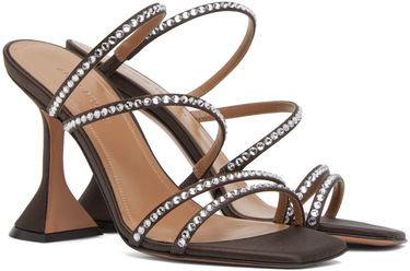 Аксесоари Amina Muaddi Amina Muaddi Naima Crystal Slipper Heeled Sandals Сиво | NAIMA CRYSTAL SLIPPER CL SATIN, 3