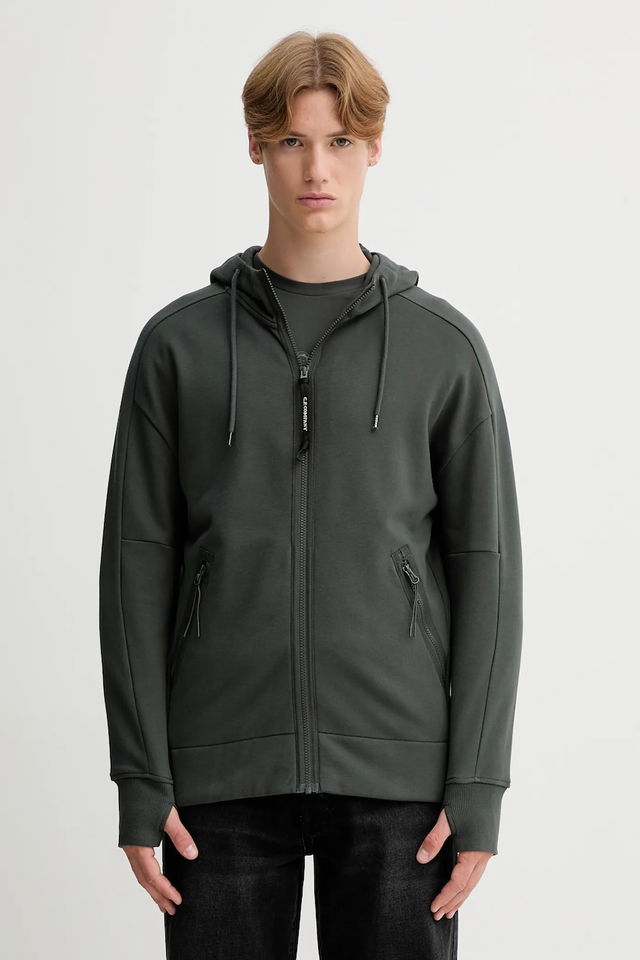 C.P. Company Smooth Hooded Zip-Up Sweatshirt