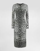 Sheath Leopard Print Midi Dress
