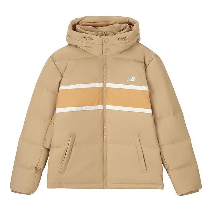 Пухо яке New Balance Sportswear Hooded Jacket Бежово | AMJ33341-INC