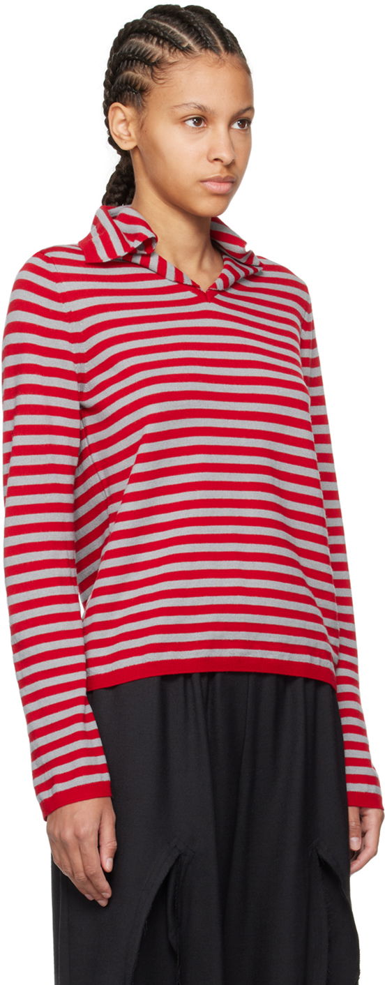 Пуловер Comme des Garçons Comme des Garçons Girl Striped Sweater Червено | NM-N002-051, 1