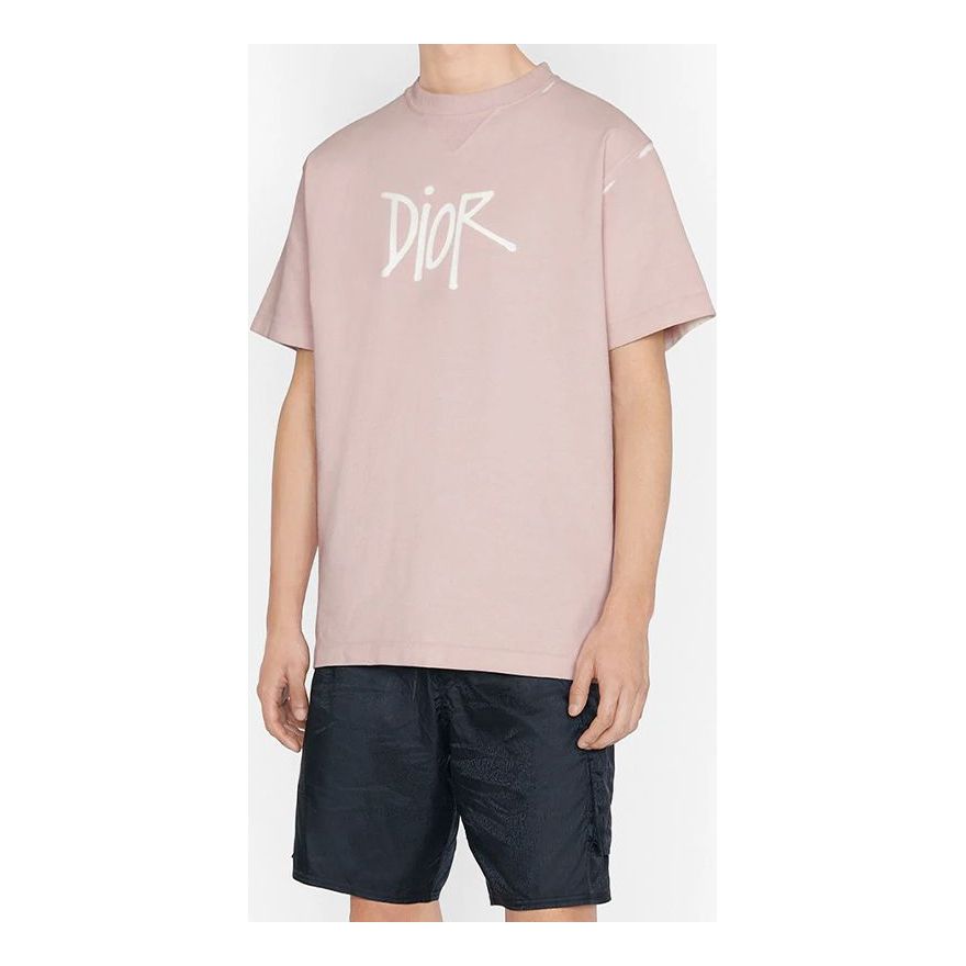 Тениска Dior Dior and Shawn Stussy Oversized T-Shirt Розово | 033J625E0554-C400, 0