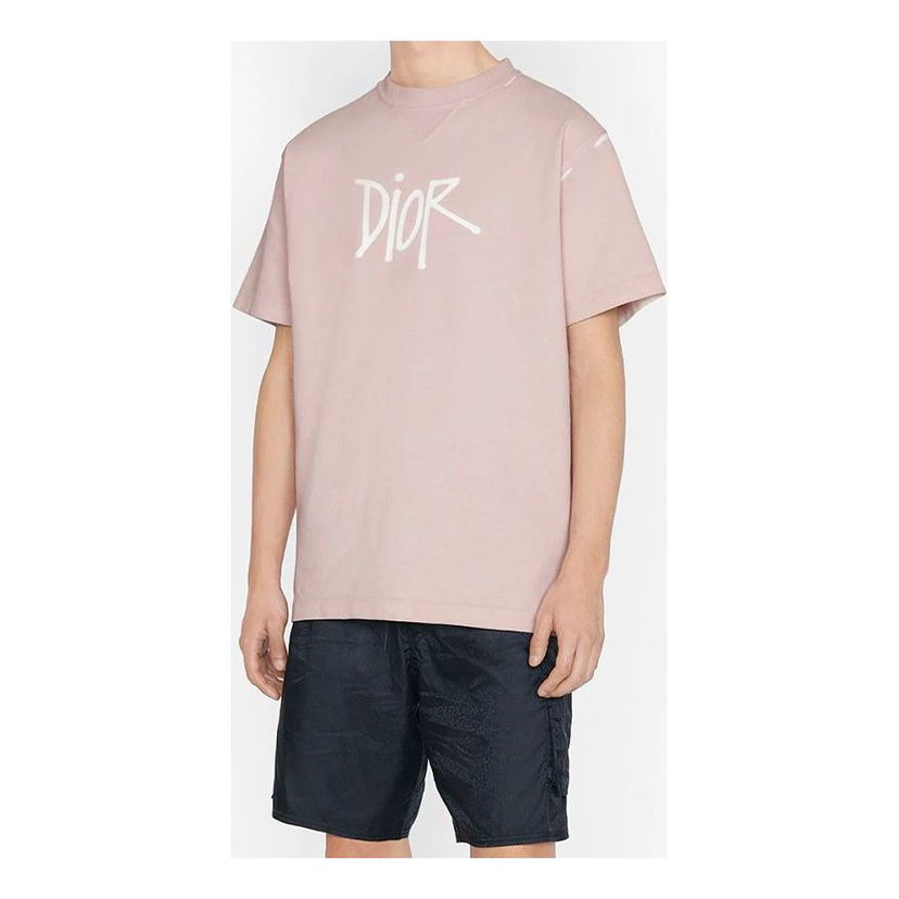 Тениска Dior Dior and Shawn Stussy Oversized T-Shirt Розово | 033J625E0554-C400