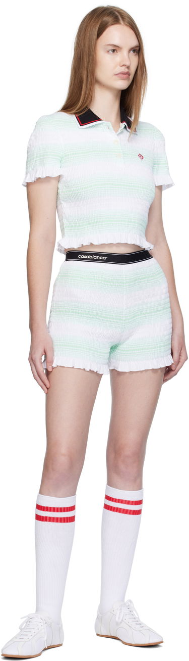 Къси панталони Casablanca Casablanca Stripe Shirred Shorts Зелено | WPF25-JTR-163-01, 3