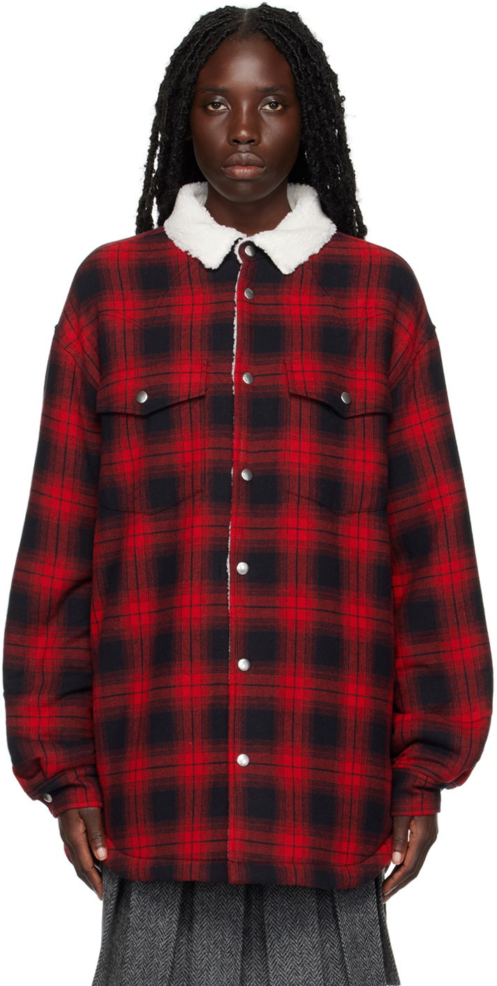 Риза We11done We11done Check Sherpa Collar Jacket Червено | WD-SH3-22-141-U-RD, 0