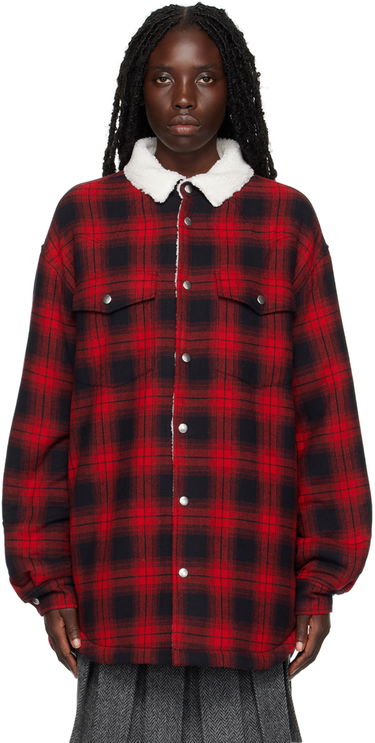 Риза We11done We11done Check Sherpa Collar Jacket Червено | WD-SH3-22-141-U-RD, 0