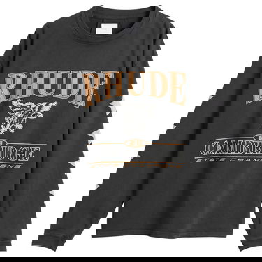 Тениска Rhude Rhude Cambridge State Champs Long Sleeve T-Shirt Черно | RHPF25TT15012-0027, 1
