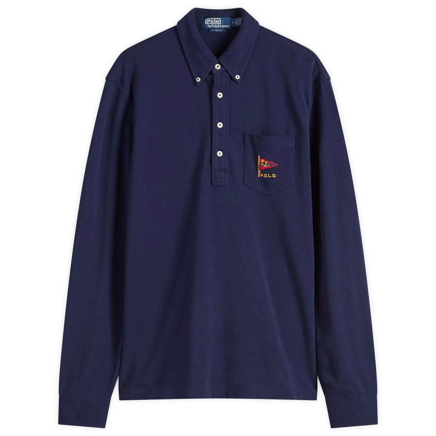 Поло тениска Polo by Ralph Lauren Classic Fit Long Sleeve Polo Shirt, Size Large Тъмно синьо | 710964548002, 0