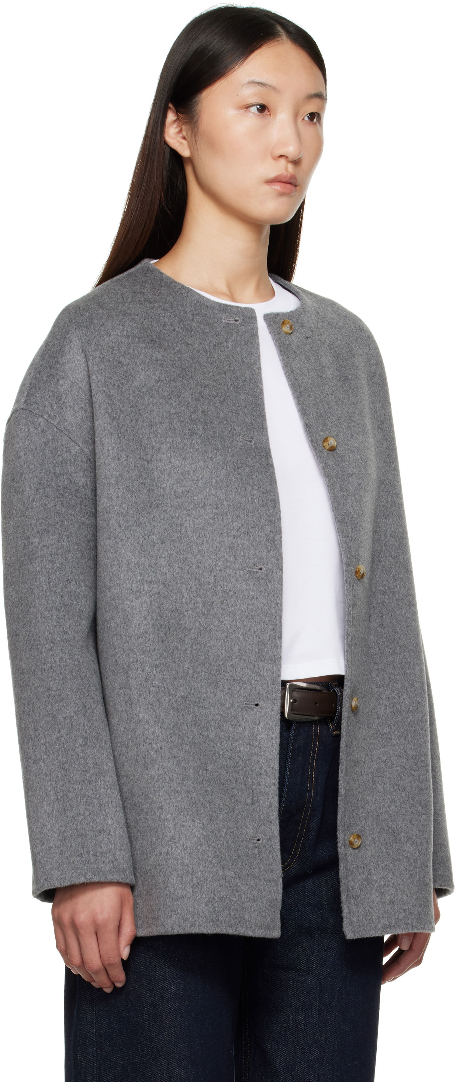 Палта Loulou de Saison Loulou de Saison Dunne Wool Short Coat Сиво | DUNNE, 1