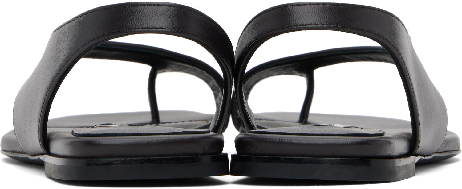 Кецове и обувки TOTEME TOTEME Leather Thong Sandals Черно | 252-WAS0202-LE0131, 1