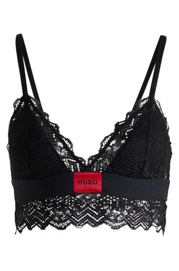 Сутиен BOSS HUGO Lace-Trim Triangle Bra Черно | 50535060