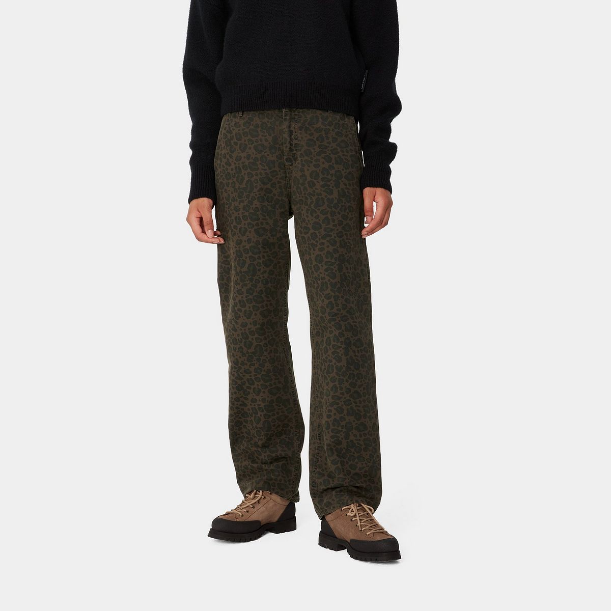 Панталони Carhartt WIP Straight Fit Printed Cotton Pants Зелено | I034250_42, 0