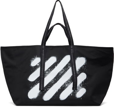 Голяма пазарска чанта Off-White Diagonal Spray Day Off Nylon Tote Bag Черно | OMNA20JF25FAB0011001, 0