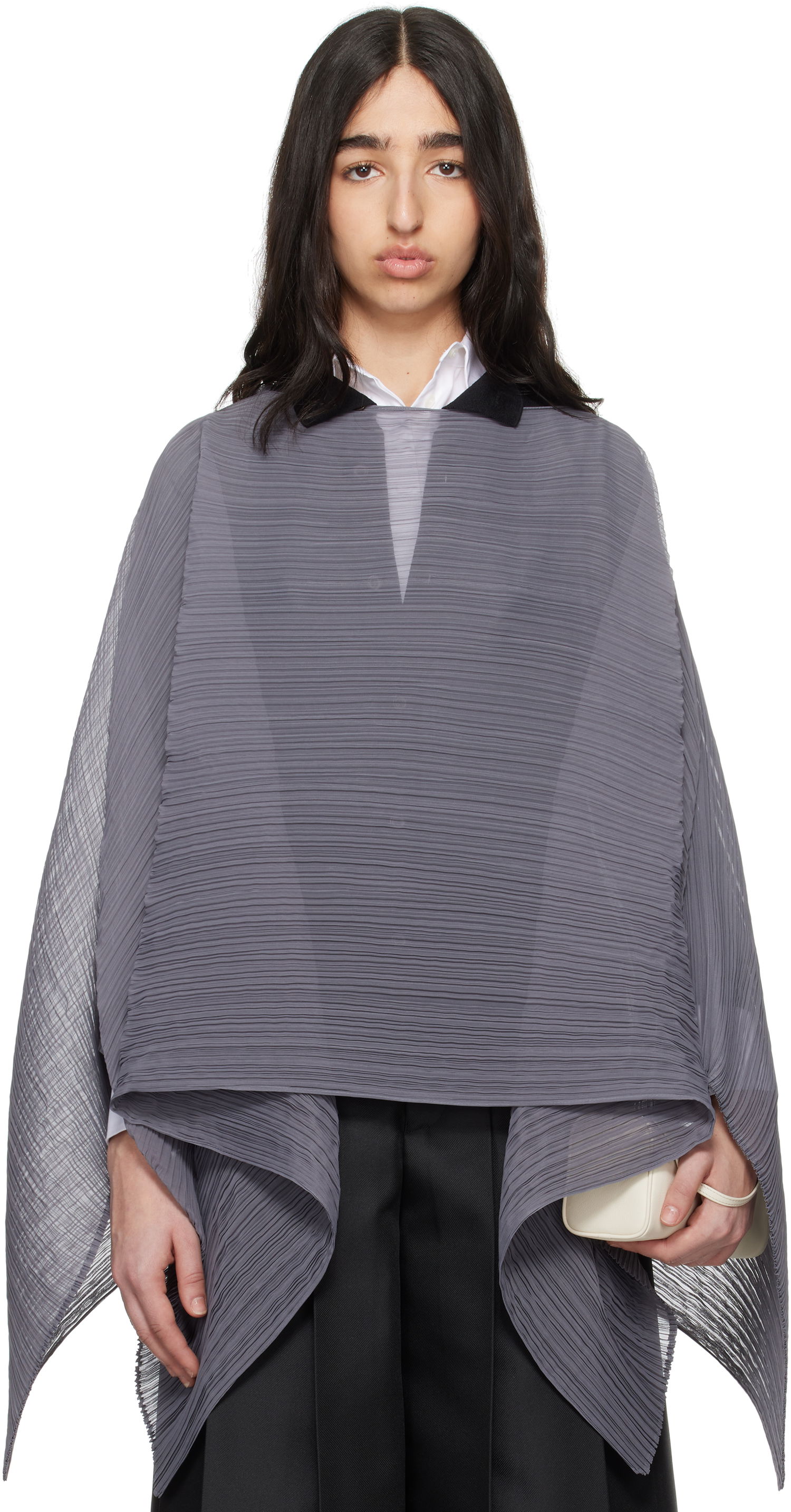 Пуловер Pleats Please Issey Miyake Pleats Please Issey Miyake March Basic Madame-T Stole Сиво | PP56AD111, 0