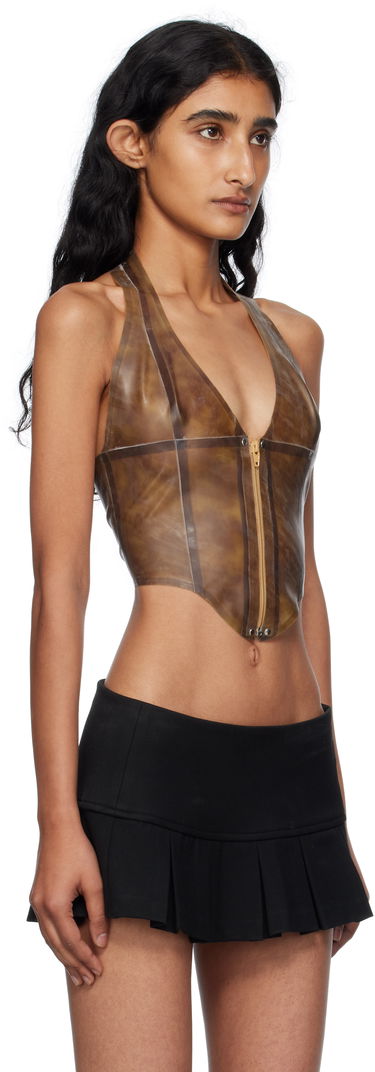 Потник Miaou Miaou Mara Latex Halter Top Кафяво | 7048LTXLEO, 1