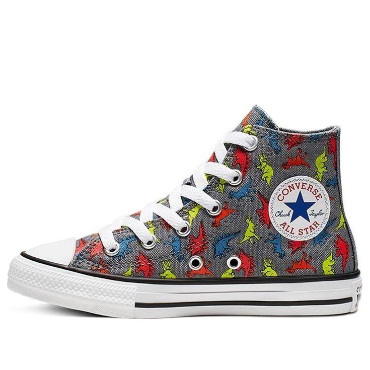 Кецове и обувки Converse Chuck Taylor All Star Dinoverse Print High Top Сиво | 666200C