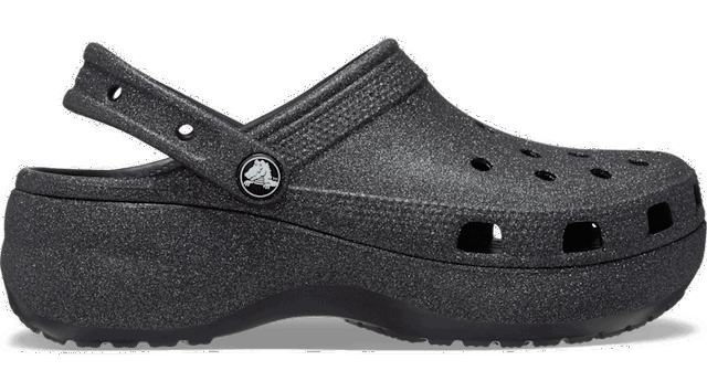 Classic Platform Glitter Clogs Black