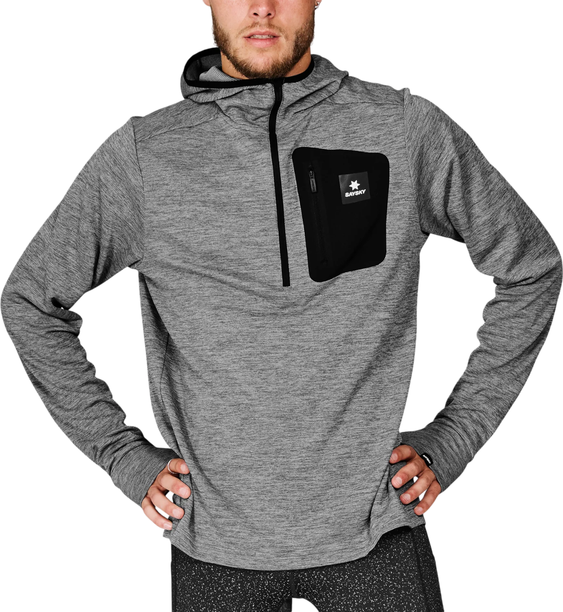 Суитчър Saysky Saysky Pace Half Zip Hoodie Сиво | mmrho01c6003, 0