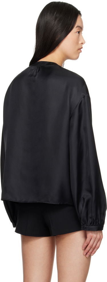 Риза Loulou de Saison Loulou de Saison Lea Satin Blouse Черно | LEA, 2