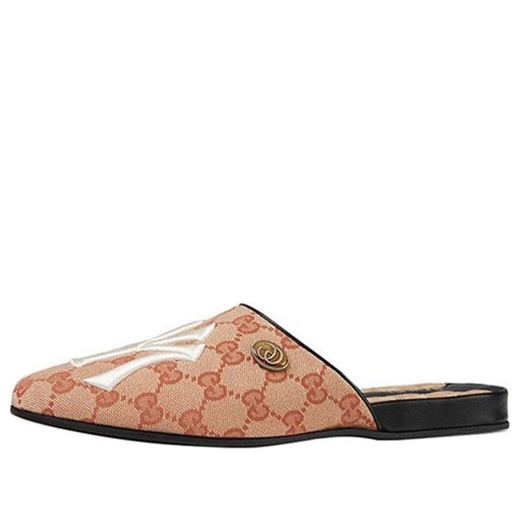 Кецове и обувки Gucci Gucci NY Yankees x Princetown Slippers Бежово | 537089-KQW00-8366