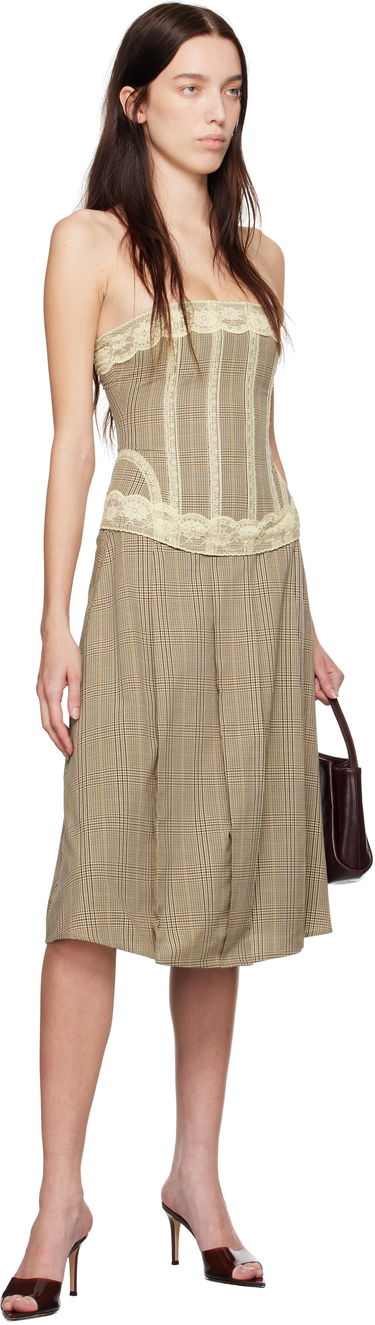 Пола Miaou Miaou Albra Plaid Midi Skirt Бежово | 4055BCWBRC, 3