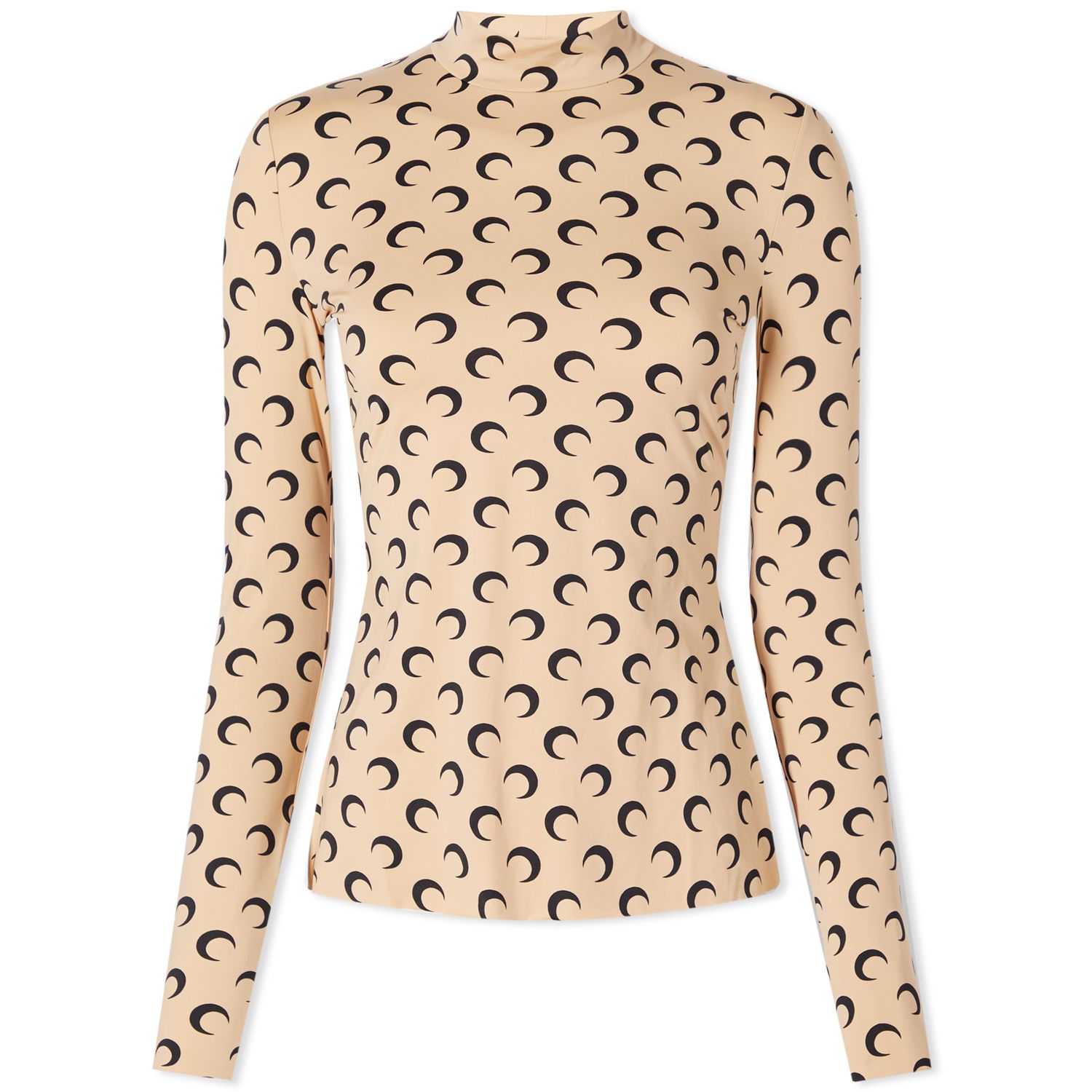 Тениска Marine Serre Regenerated All Over Moon Jersey Second Skin Top Бежово | WTO072-TA10, 0