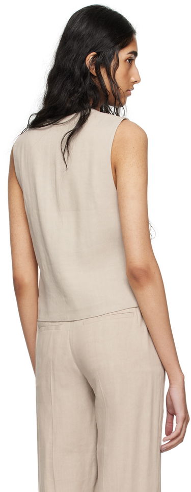 Жилетка Anine Bing Sleeveless Linen-Blend Vest Бежово | A-01-10019-SDA26, 2
