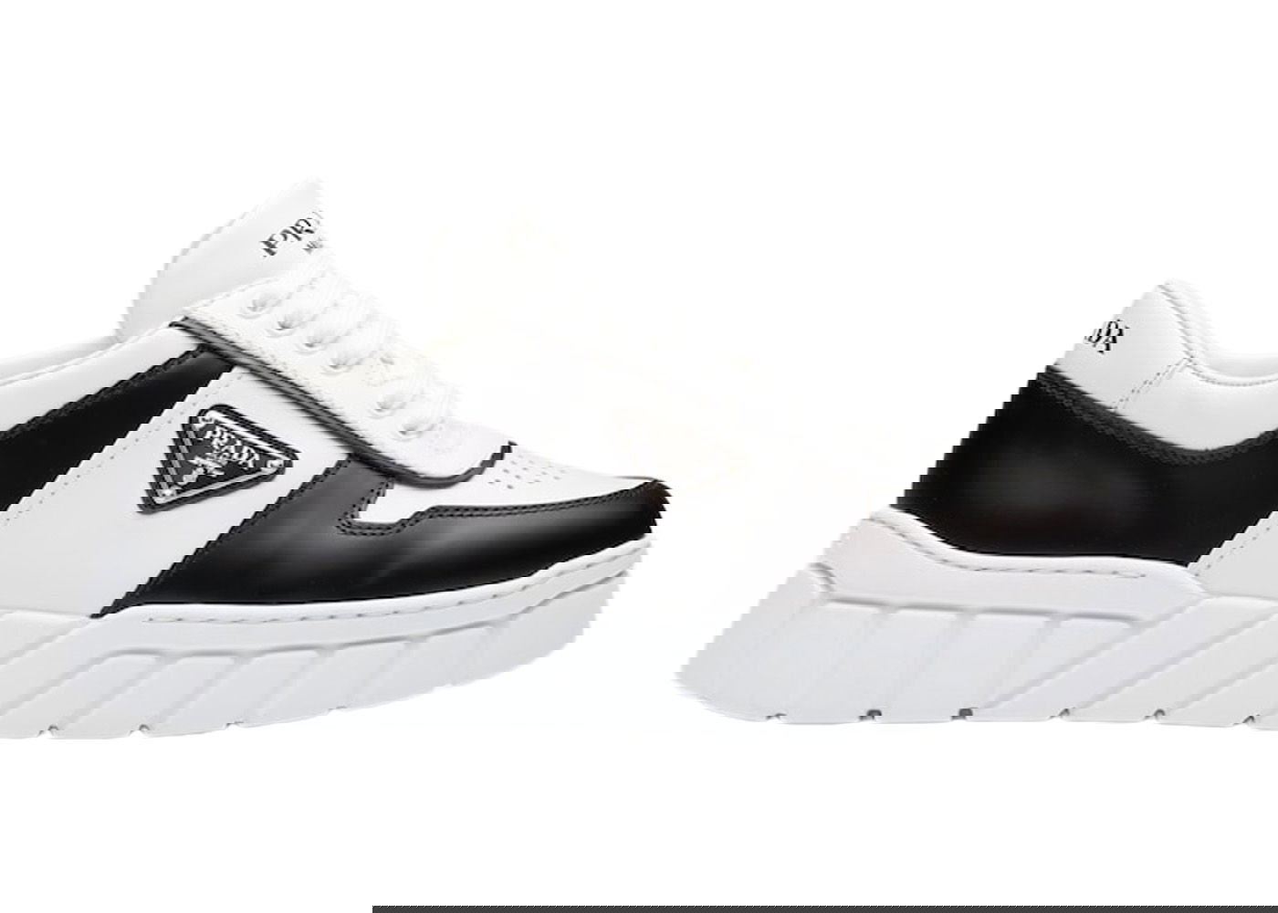 Кецове и обувки Prada Voluminous Sneakers Leather White Black Бяло | 2EE378_3LJ6_F0964, 0