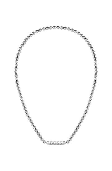 Колие BOSS BOSS Beaded Necklace with Octagonal Closure Металик | 1580656, 1