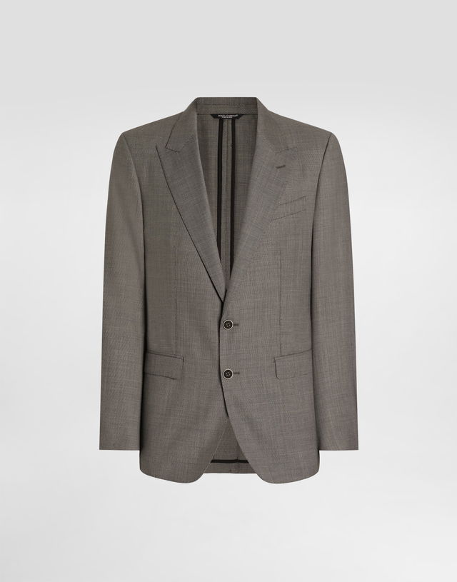 Single-breasted Jacket In Bird's Eye Wool