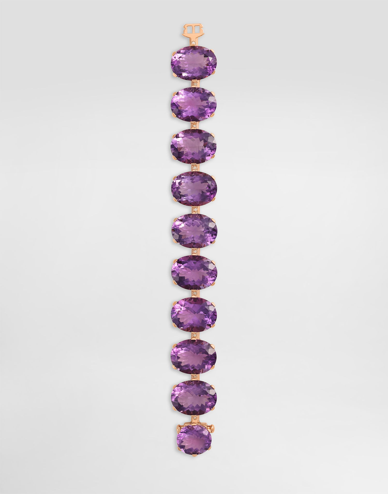 Гривна Dolce & Gabbana Anna Bracelet In 18-carat Red Gold With Amethysts And Diamonds Лилаво | WBSB1GWAME18M307, 1