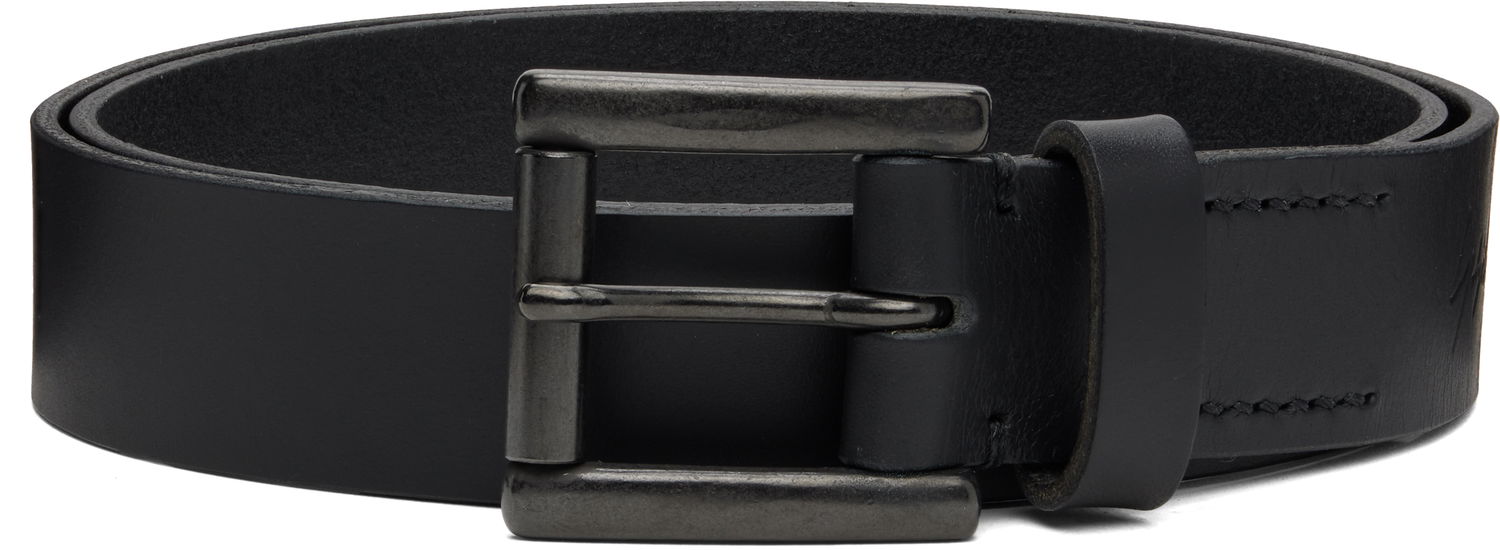 Колани Yohji Yamamoto YOHJI YAMAMOTO Soft Leather Plain Belt 30mm Черно | HL-F01-766, 0