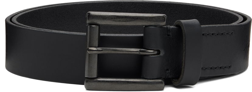 Колани Yohji Yamamoto YOHJI YAMAMOTO Soft Leather Plain Belt 30mm Черно | HL-F01-766