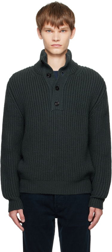 Пуловер Tom Ford TOM FORD Cashmere Wool Half Button Sweater Зелено | KTL006-YMW090, 0