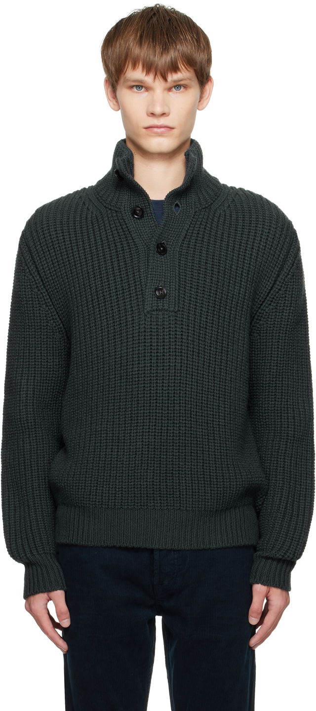 TOM FORD Cashmere Wool Half Button Sweater