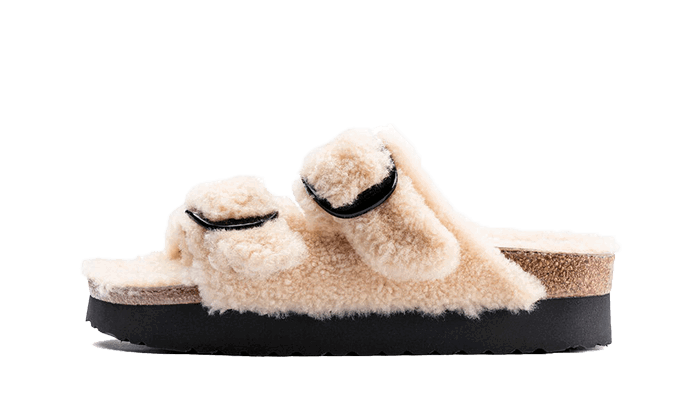 Кецове и обувки Birkenstock Arizona Big Buckle Shearling Teddy Eggshell Розово | 1017642, 0