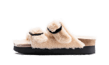 Кецове и обувки Birkenstock Arizona Big Buckle Shearling Teddy Eggshell Розово | 1017642, 0