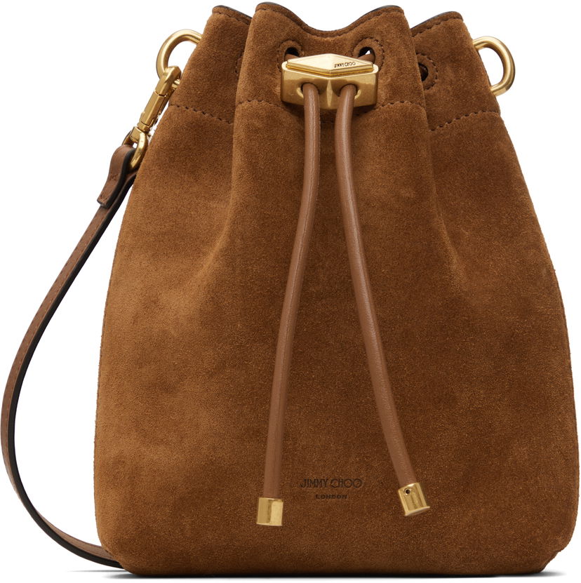 Дамска чанта Jimmy Choo Cinch Mini Suede Bag Кафяво | BON BON BCKT N/S MN